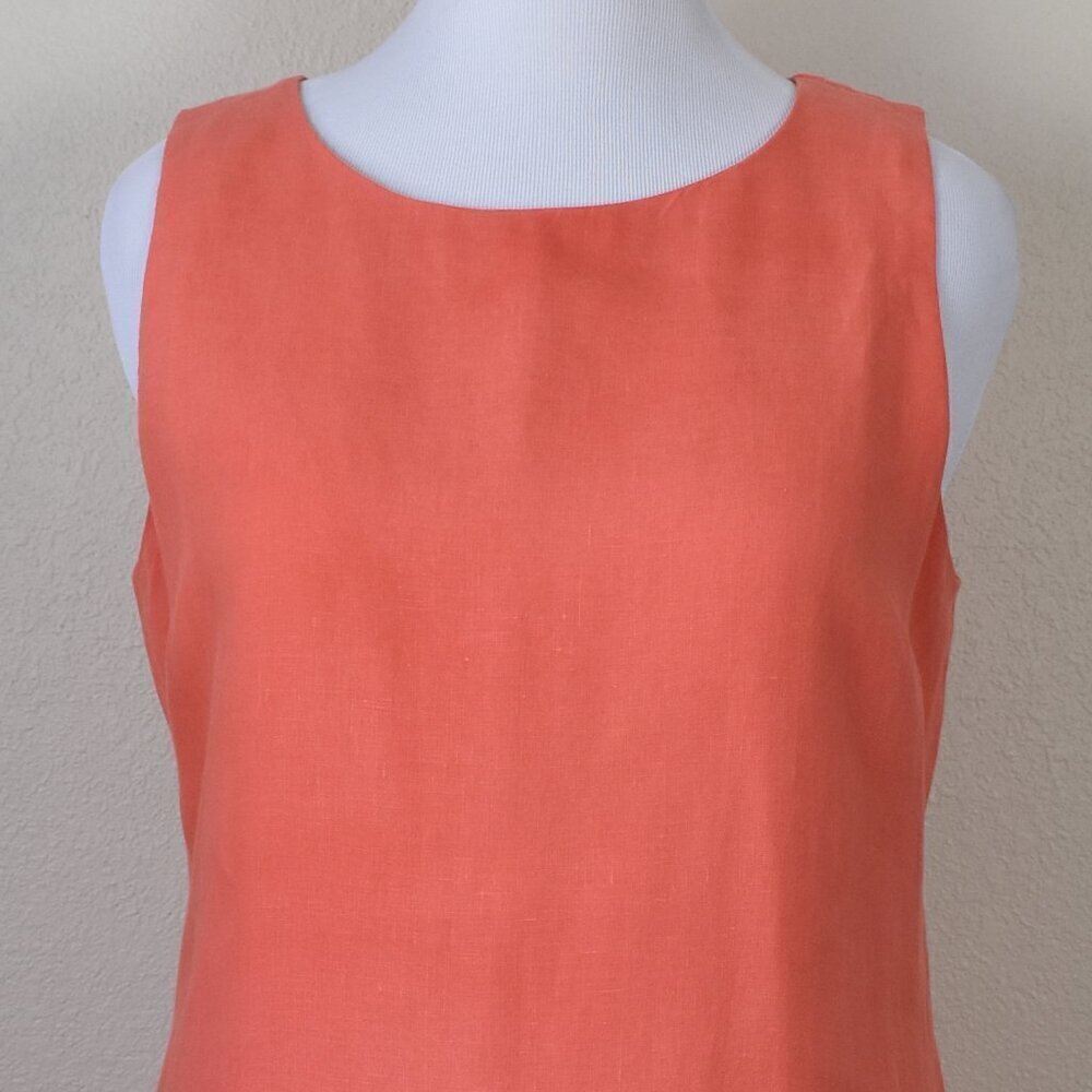 Tyler Boe Linen Shift Dress Orange - L - Picture 2 of 7
